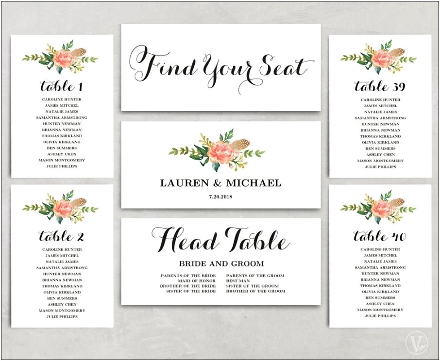 Wedding Table Plan Template Free Download
