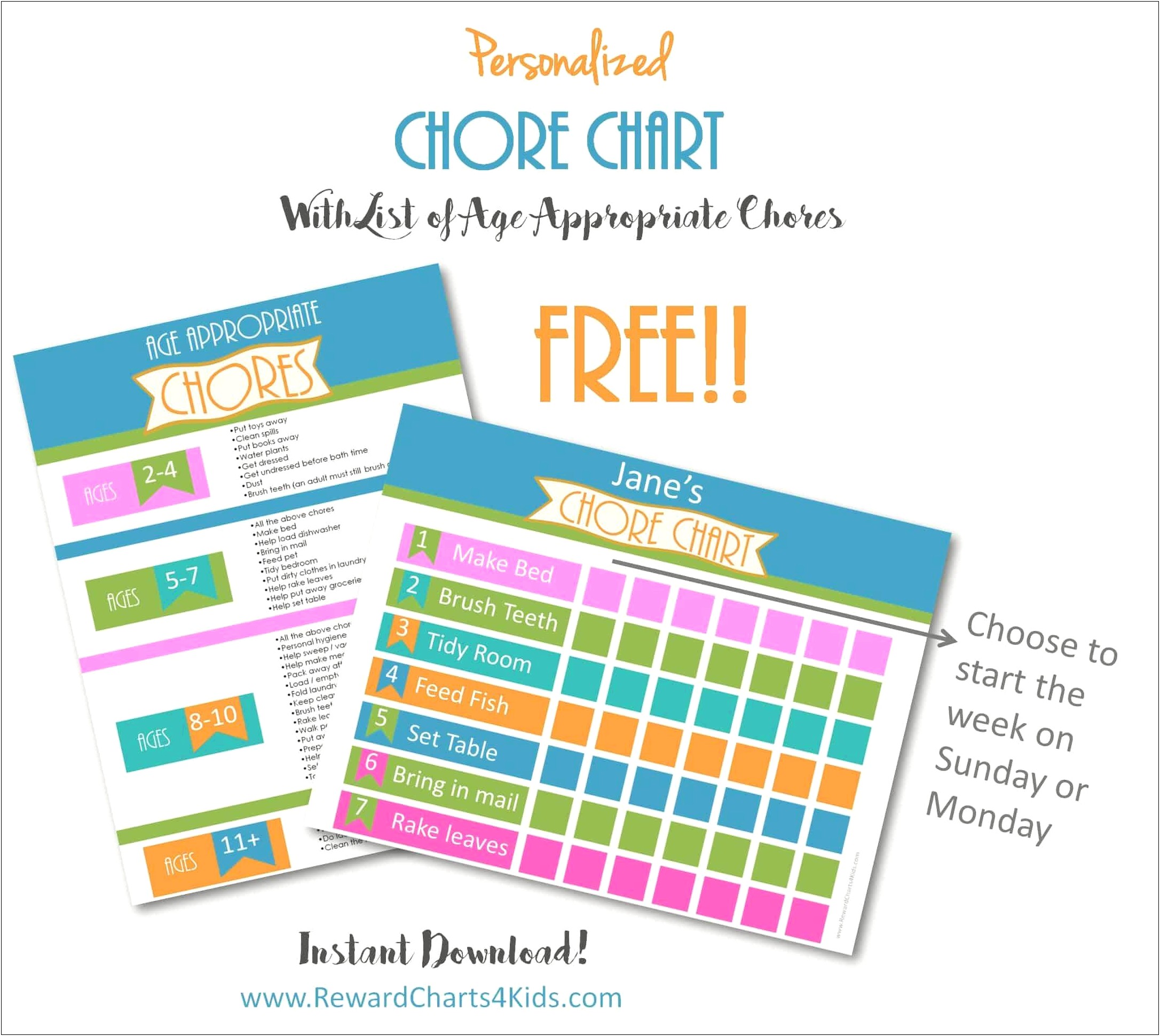 Weekly Chore Chart Template Word Free