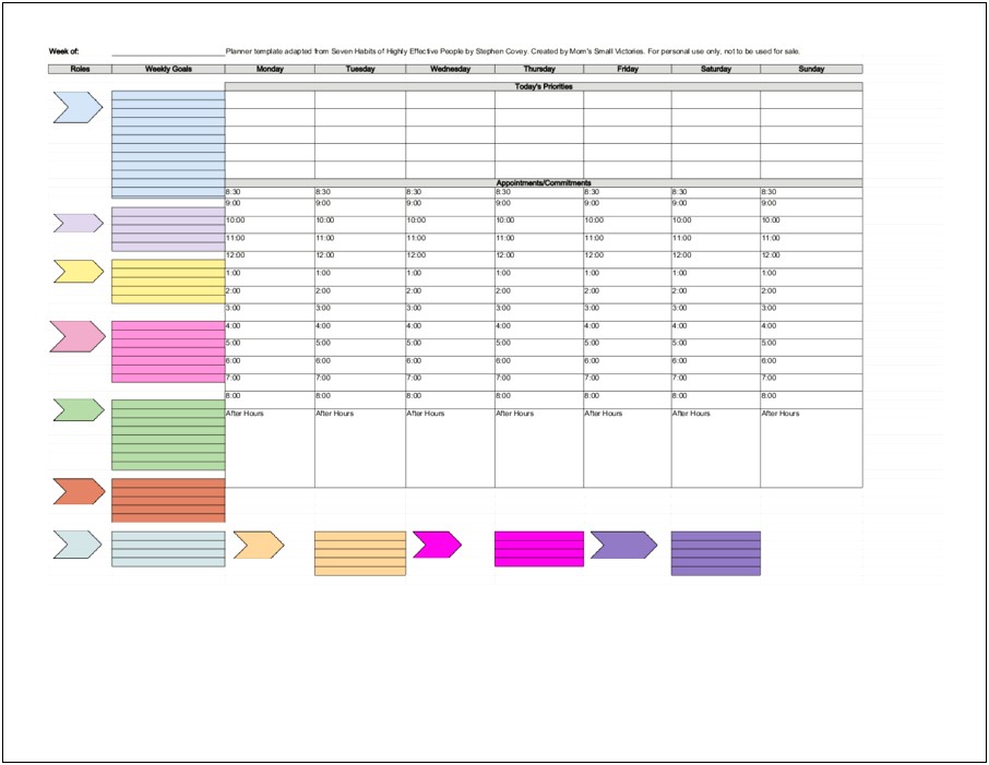 Weekly Planner Template Excel Free Download