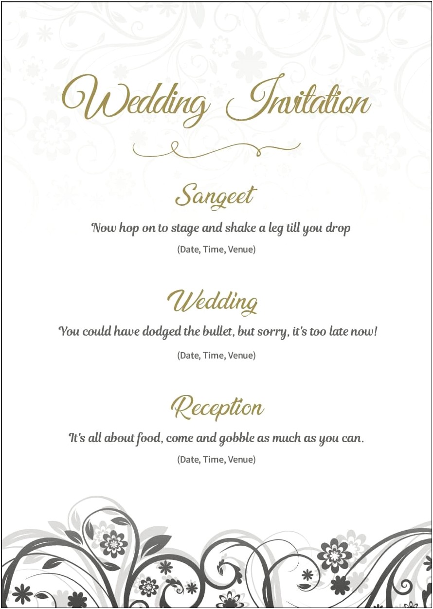 Welcome Message For Wedding Invitation Card