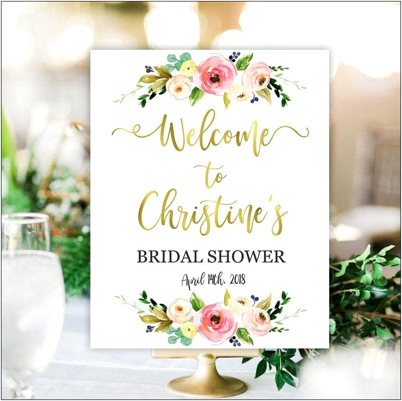 Welcome To Bridal Shower Sign Template Free