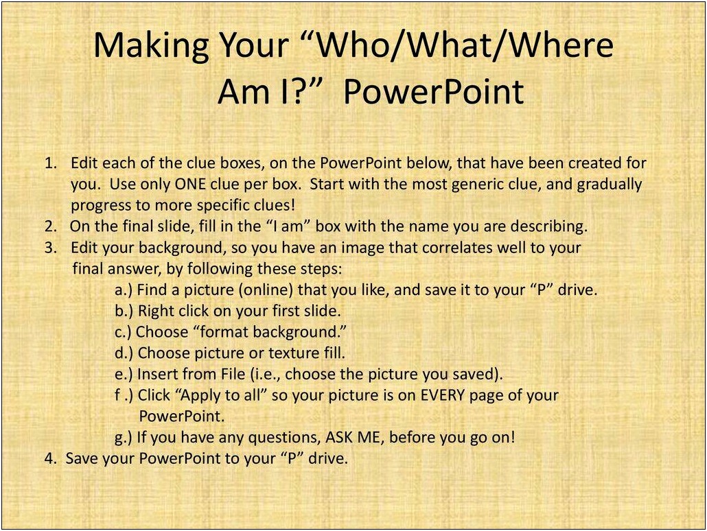 Who Am I Powerpoint Template Free