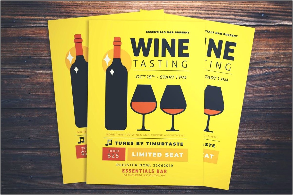 Wine And Cheese Flyer Template Free