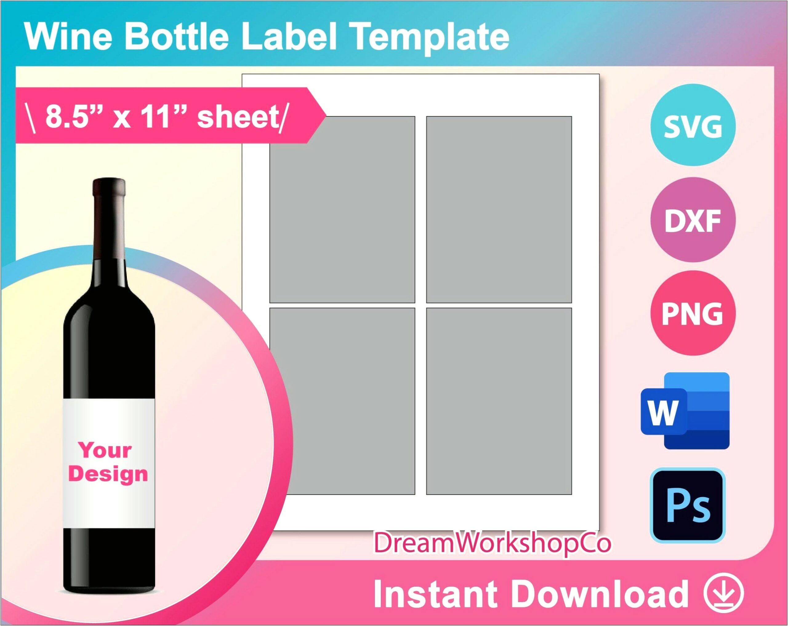 Wine Bottle Label Template Free Download