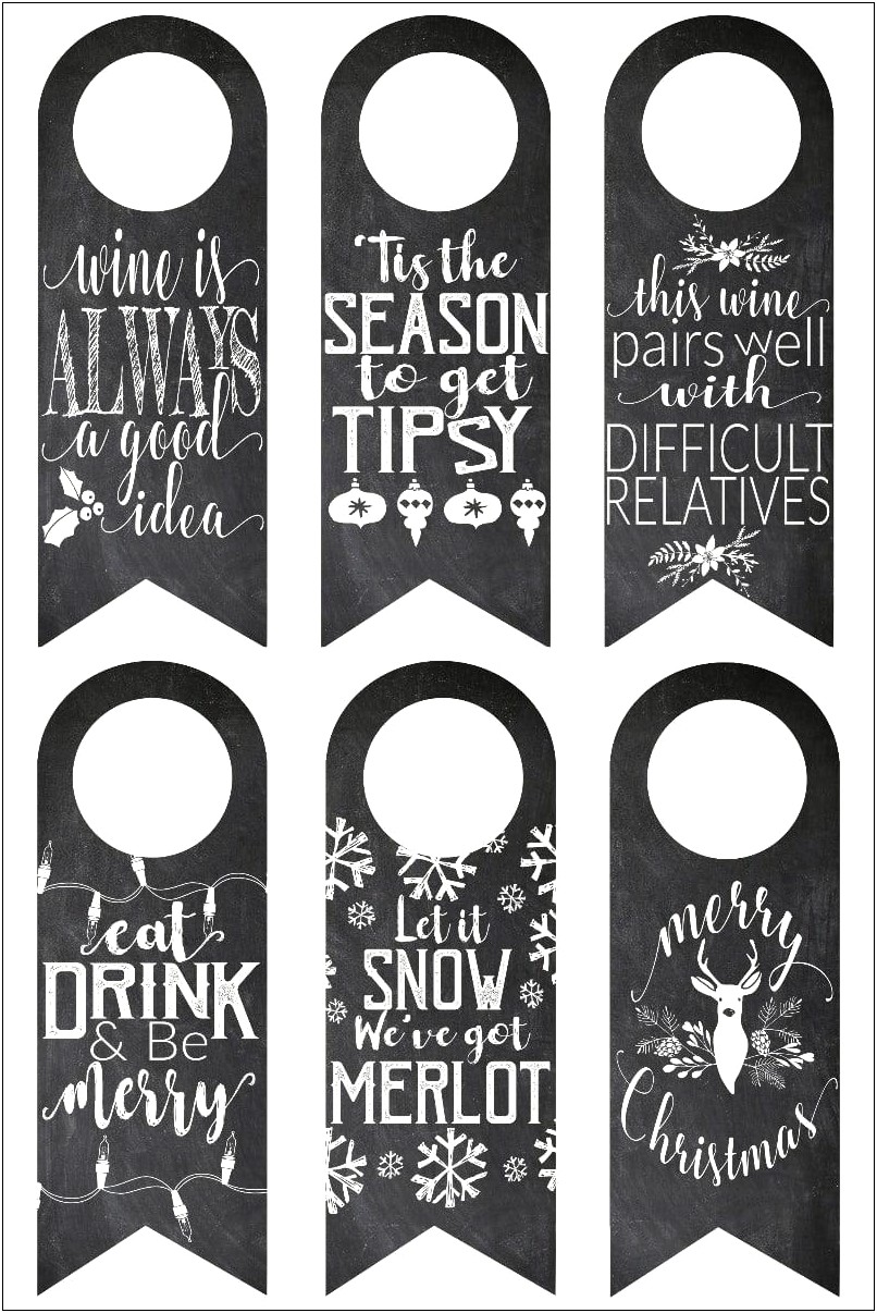 Wine Bottle Neck Tag Free Template