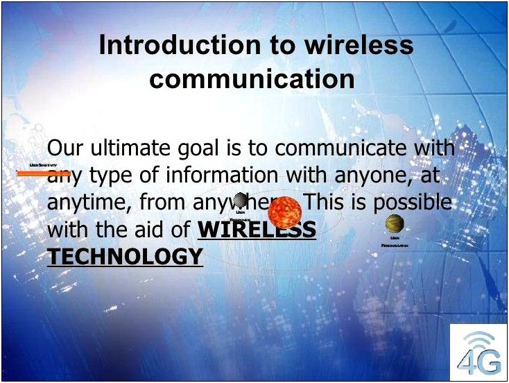 Wireless Communication Ppt Template Free Download