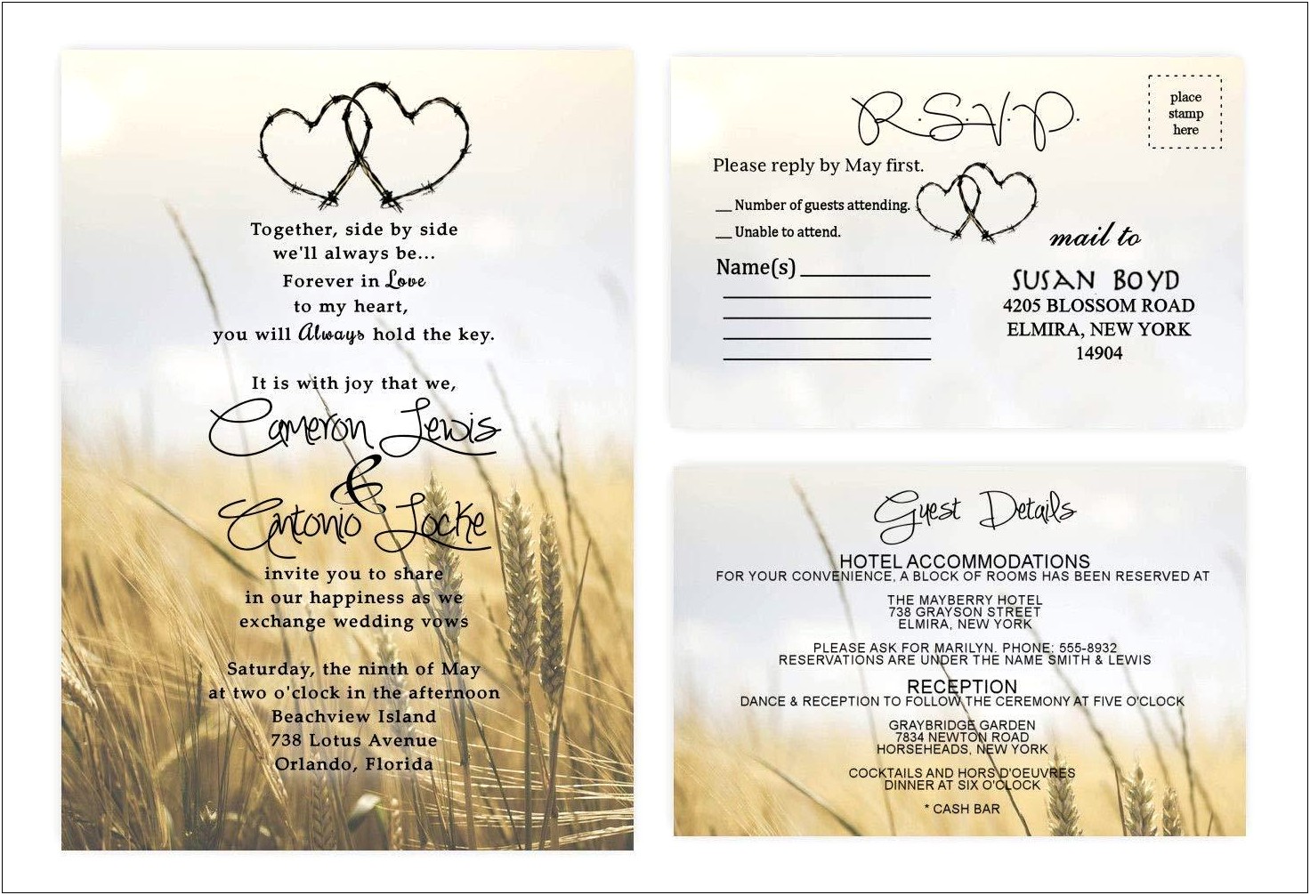 With Joy In Our Hearts Wedding Invitation