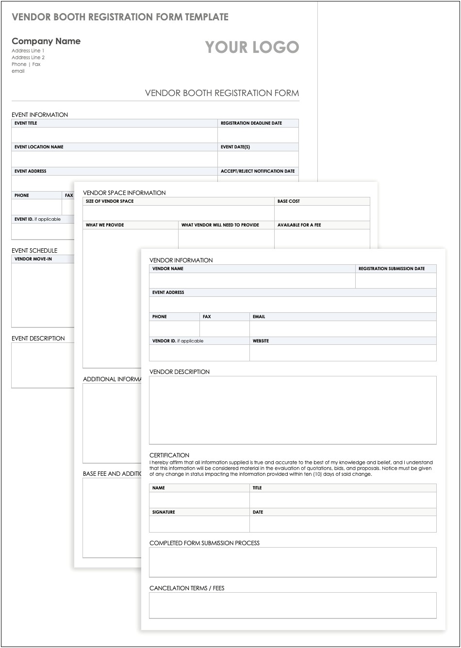 Word Registration Form Template Free Download