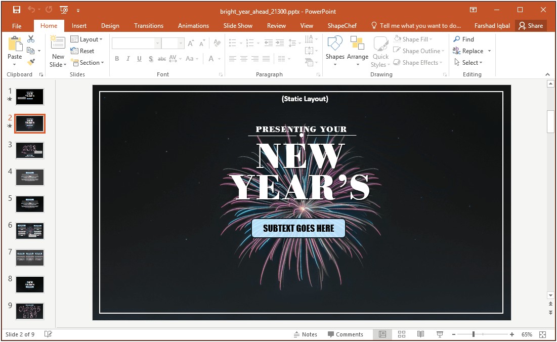 Year In Review Powerpoint Template Free
