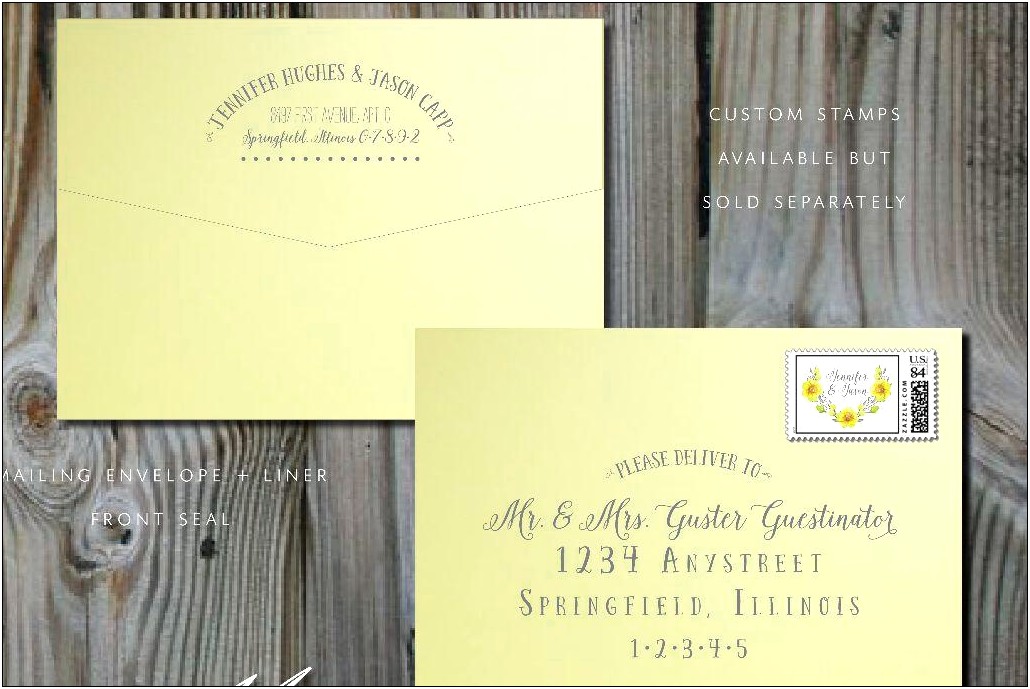 Yellow And Gray Wedding Invitation Sets