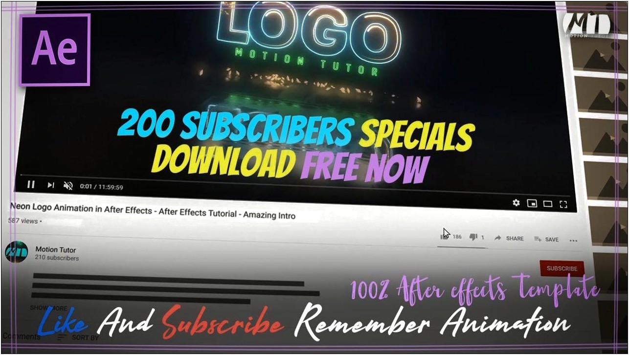 After Effects Youtube Subscribe Template Free Templates Resume