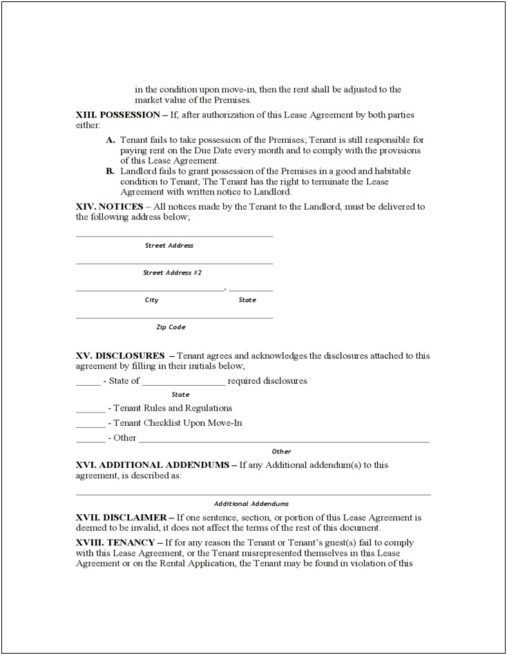 1 Page Lease Agreement Template Download New Mexico