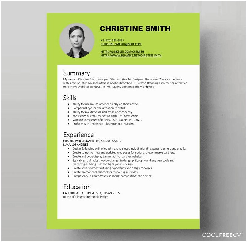 1 Year Experience Resume Format For Php