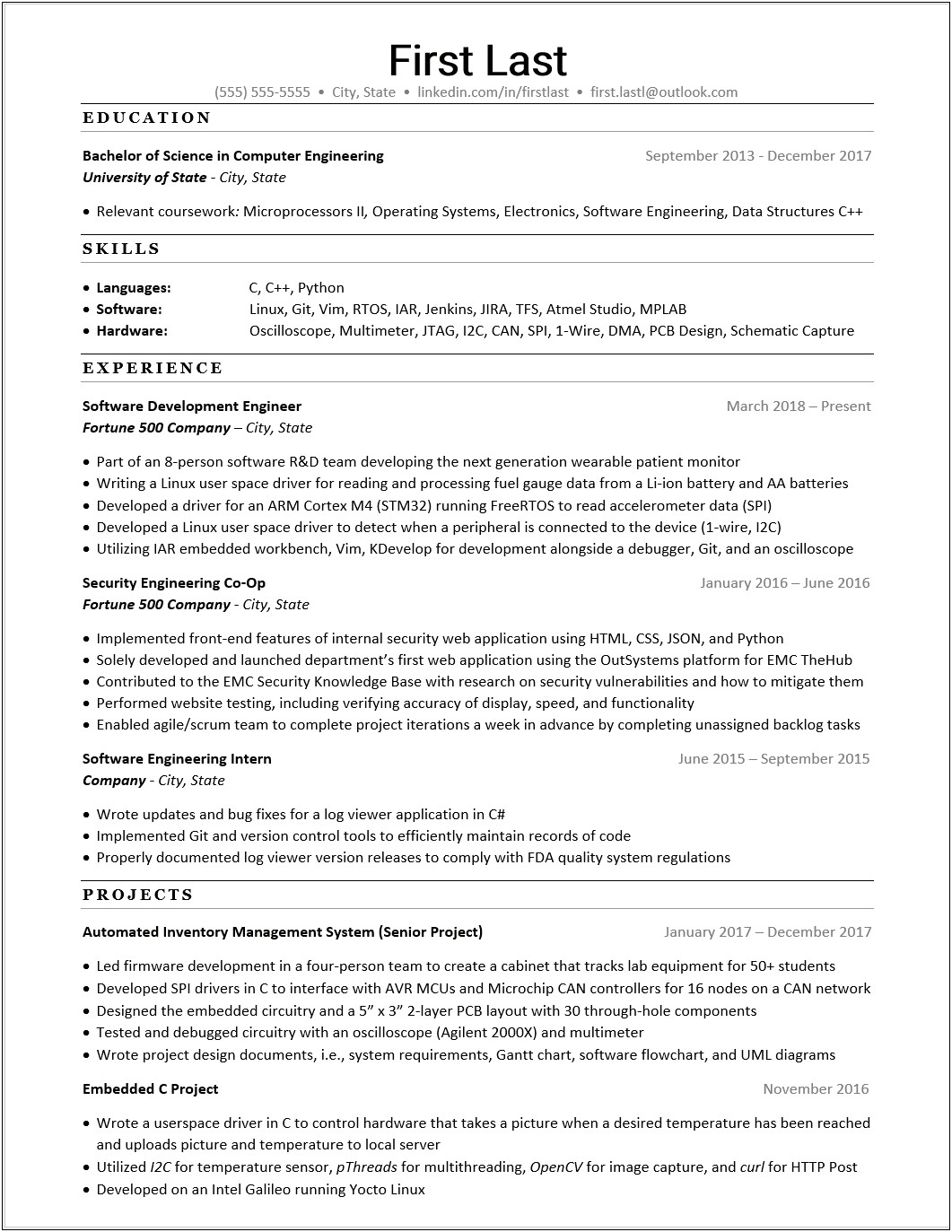 1.5 Year Experience Resume Format