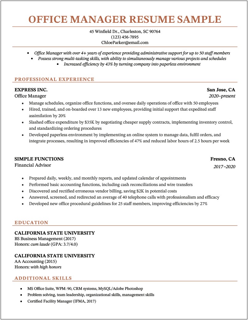 10+ Front Office Manager Resume Samples Jobherojobhero