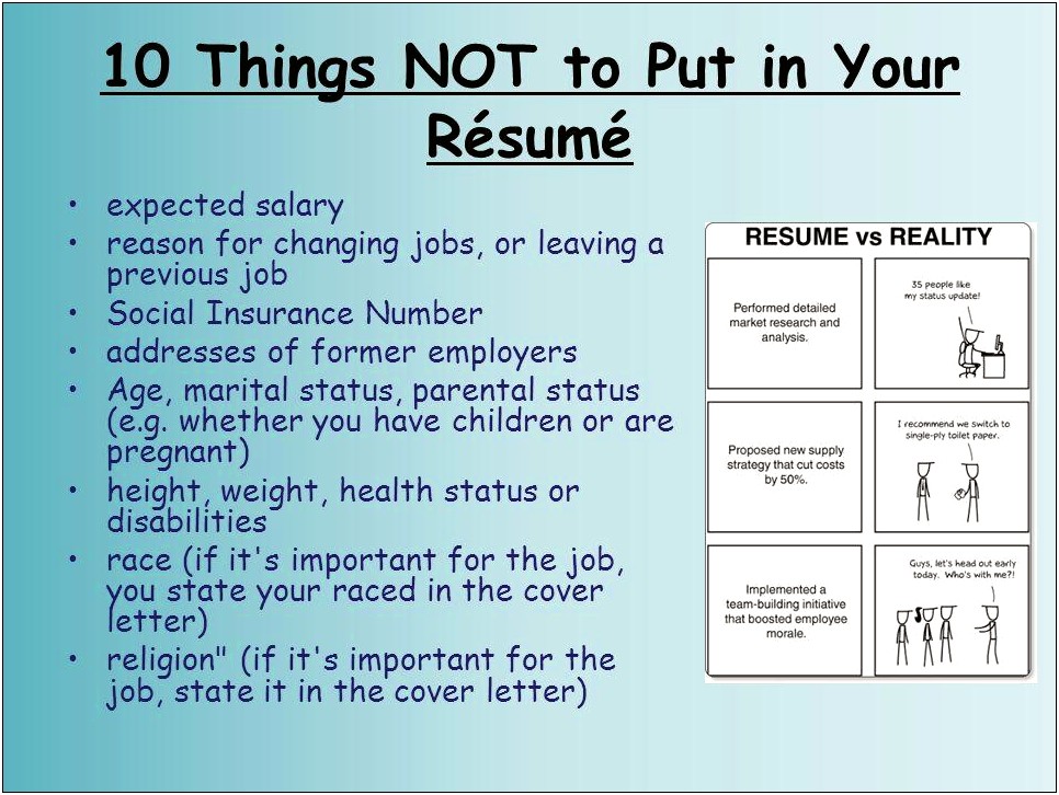 10 Things Not To Put On A Resume