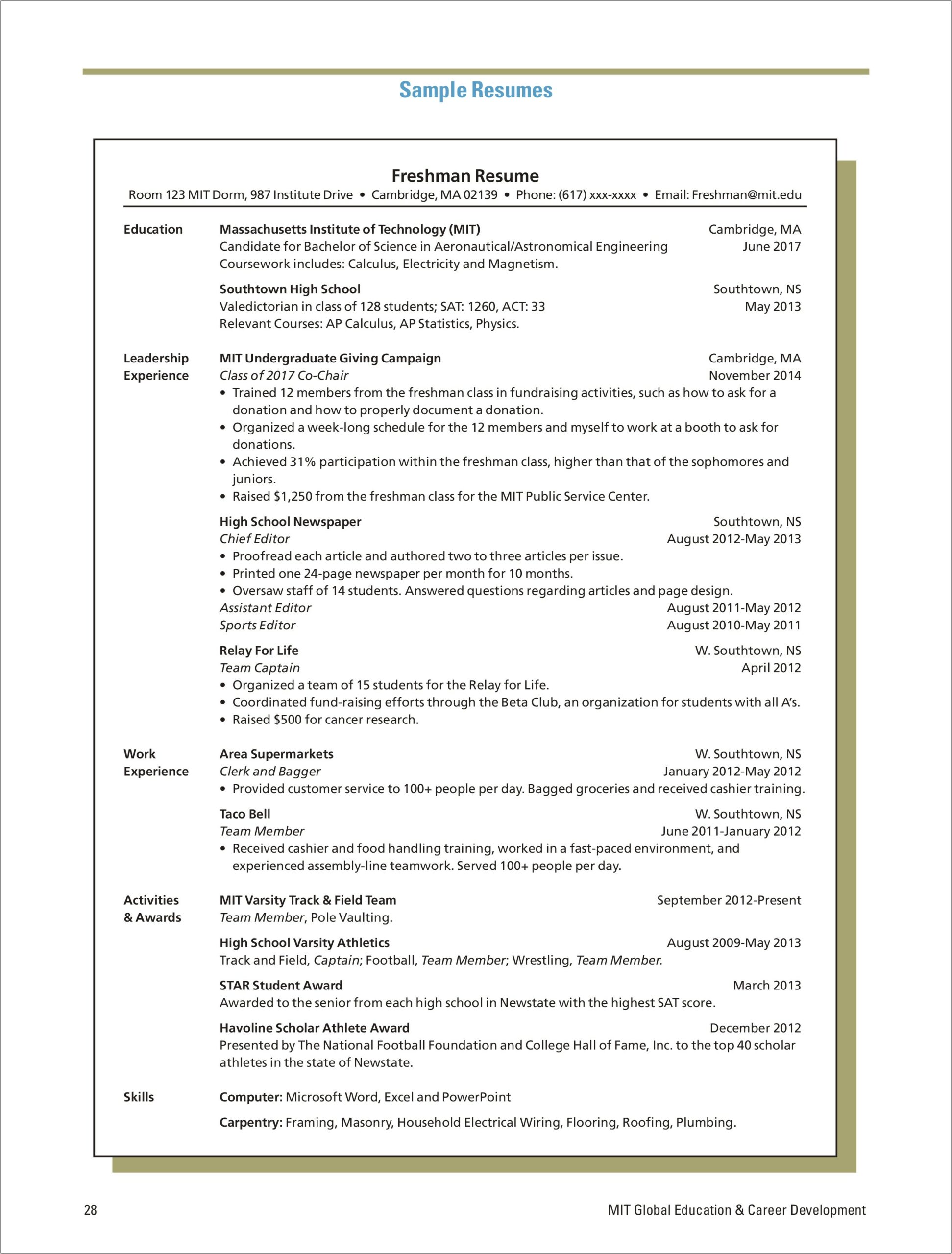 2 Page Engineering Resume Word Format