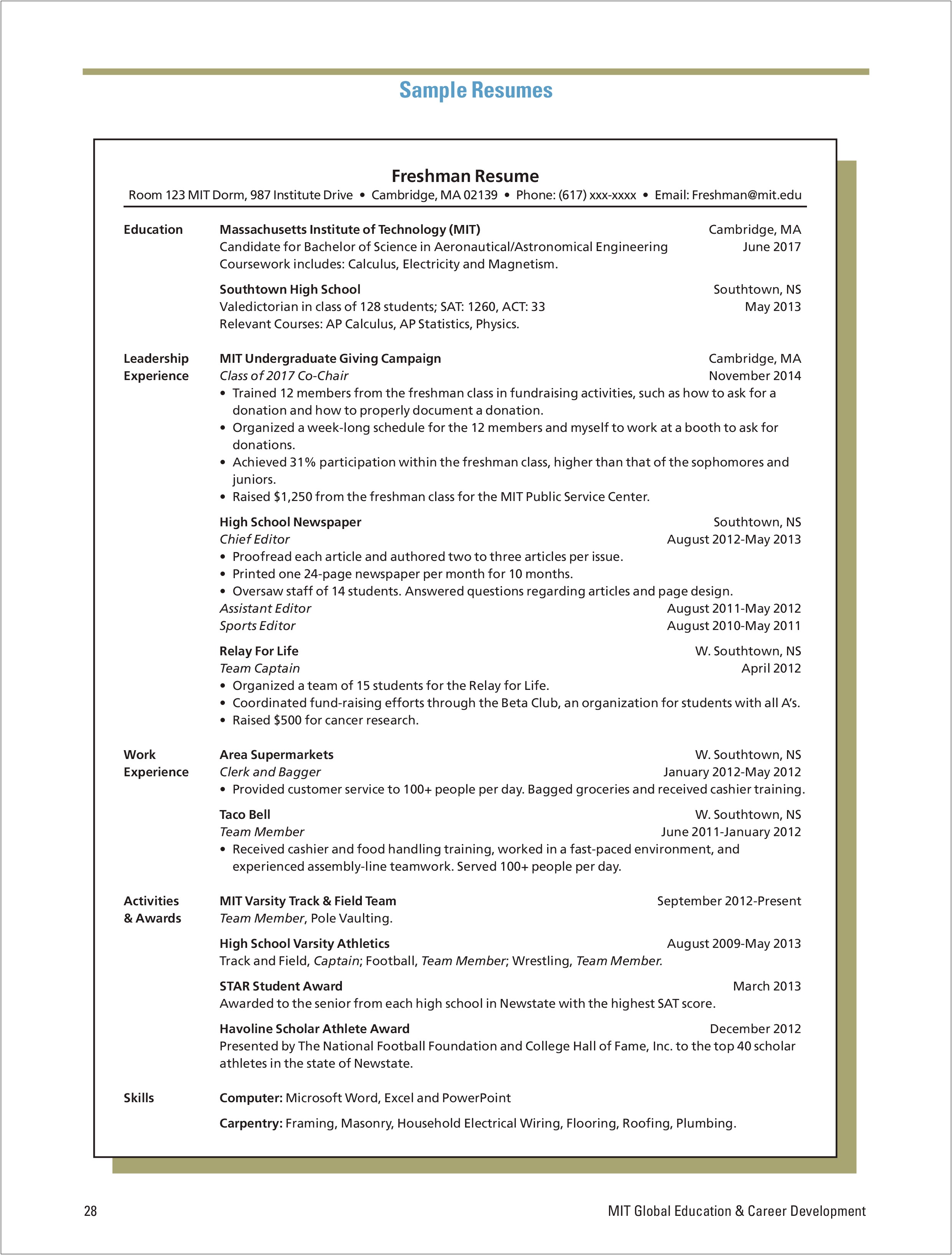 2 Page Engineering Resume Word Format