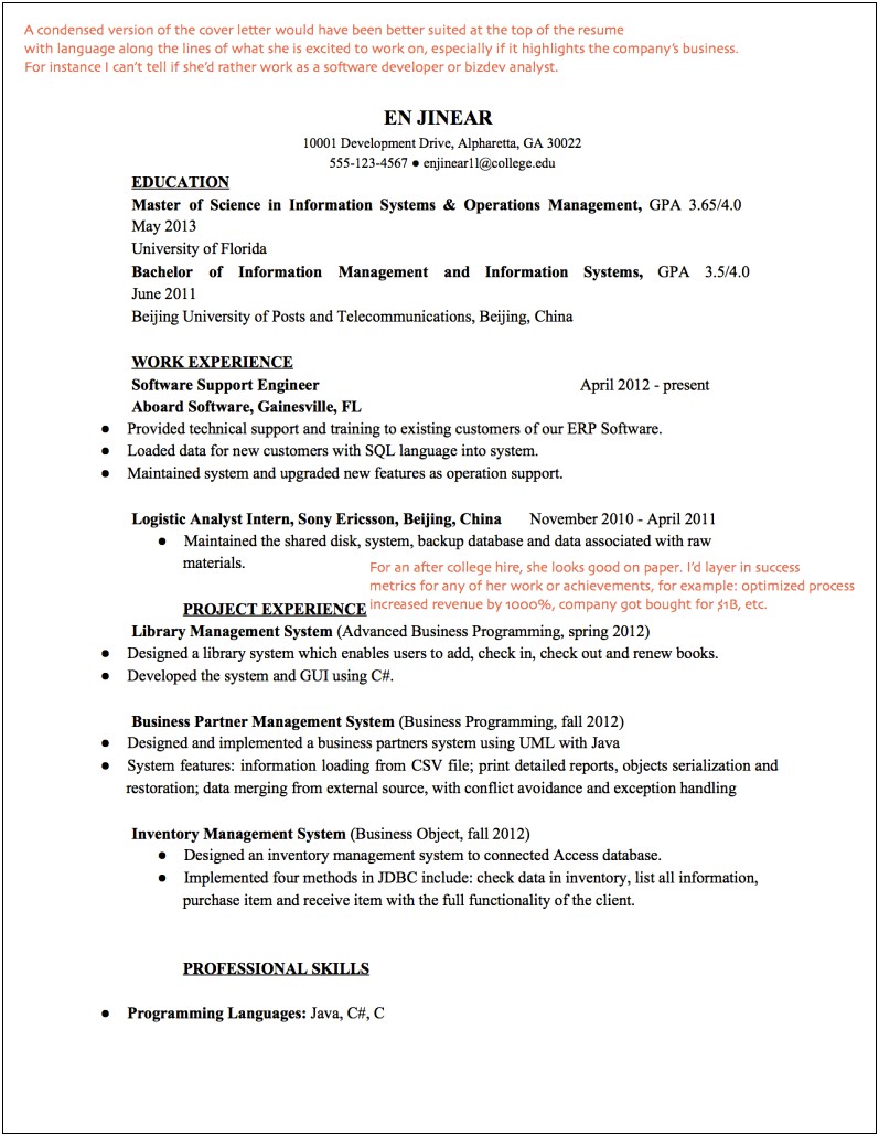 2 Years Experience Resume For Front End Developer