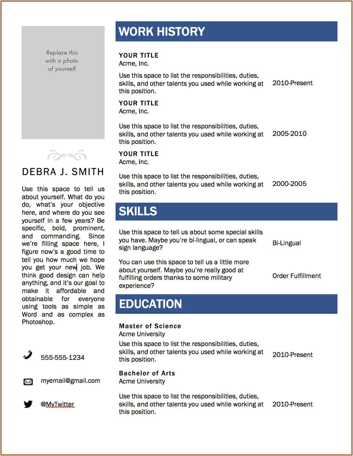 2007 Resume Templates For Microsoft Word
