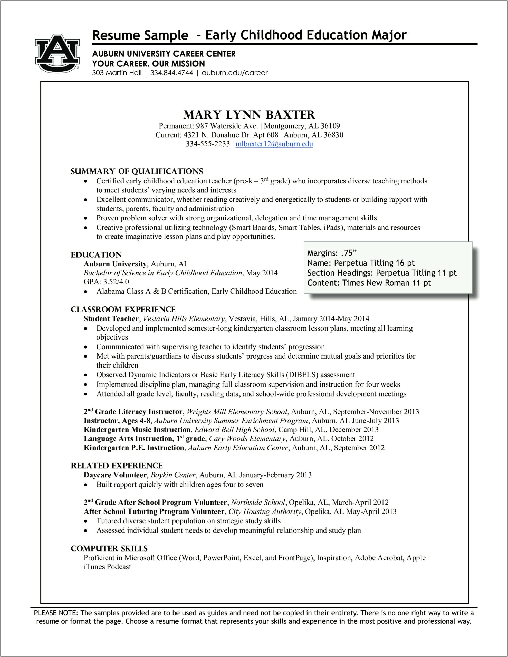 2nd Grade Teacher Job Description Resume