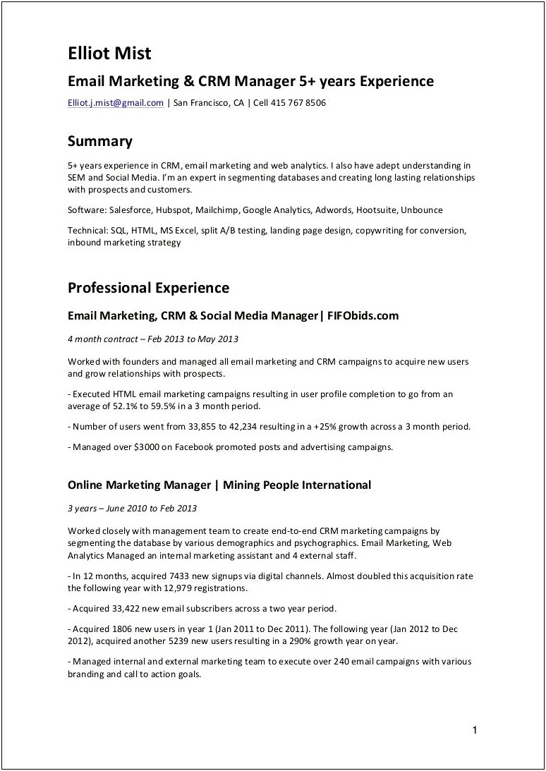 5 Months Of Experience On Resume