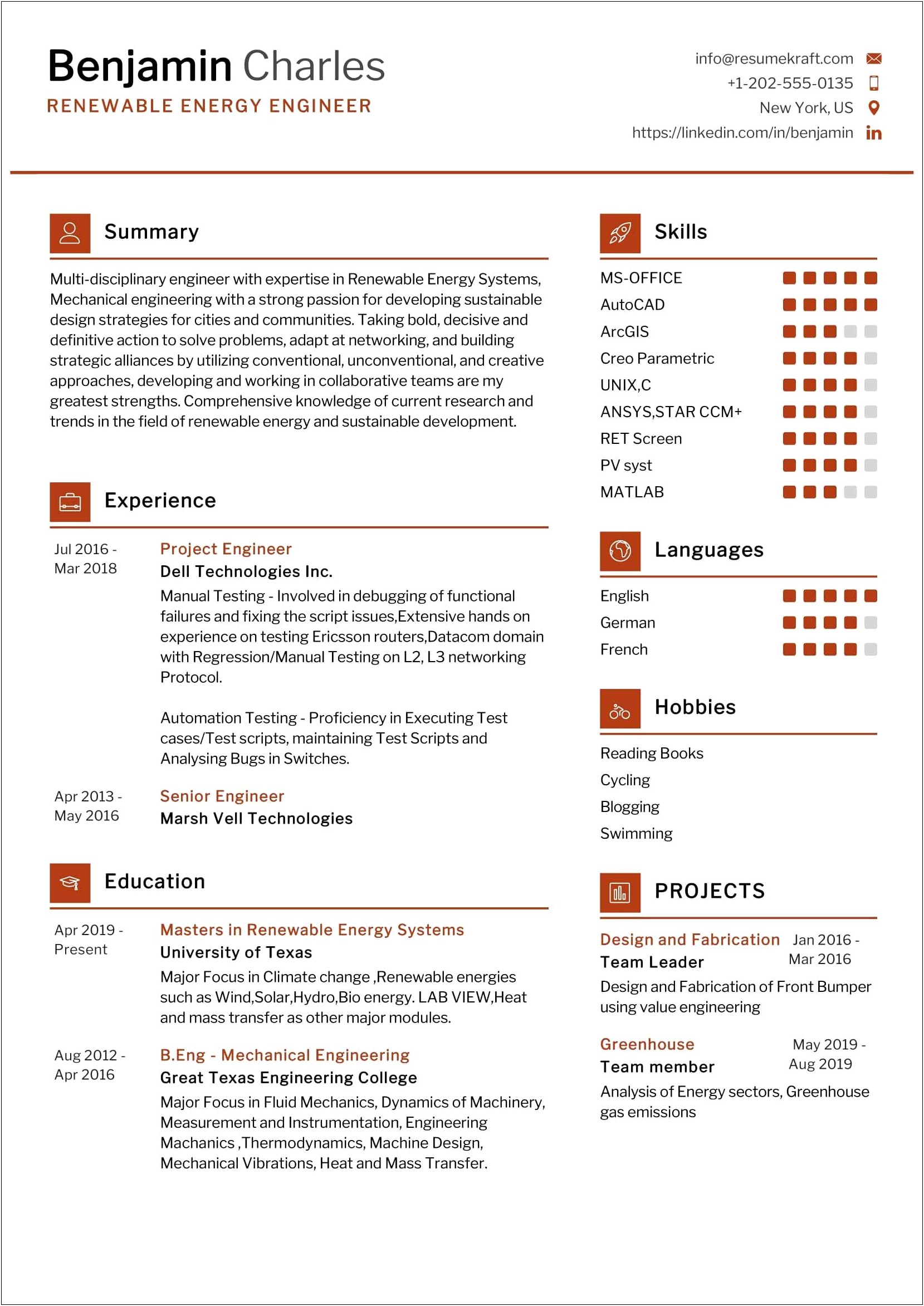 8 Year Experience Resume Format For Mechanical Engineer