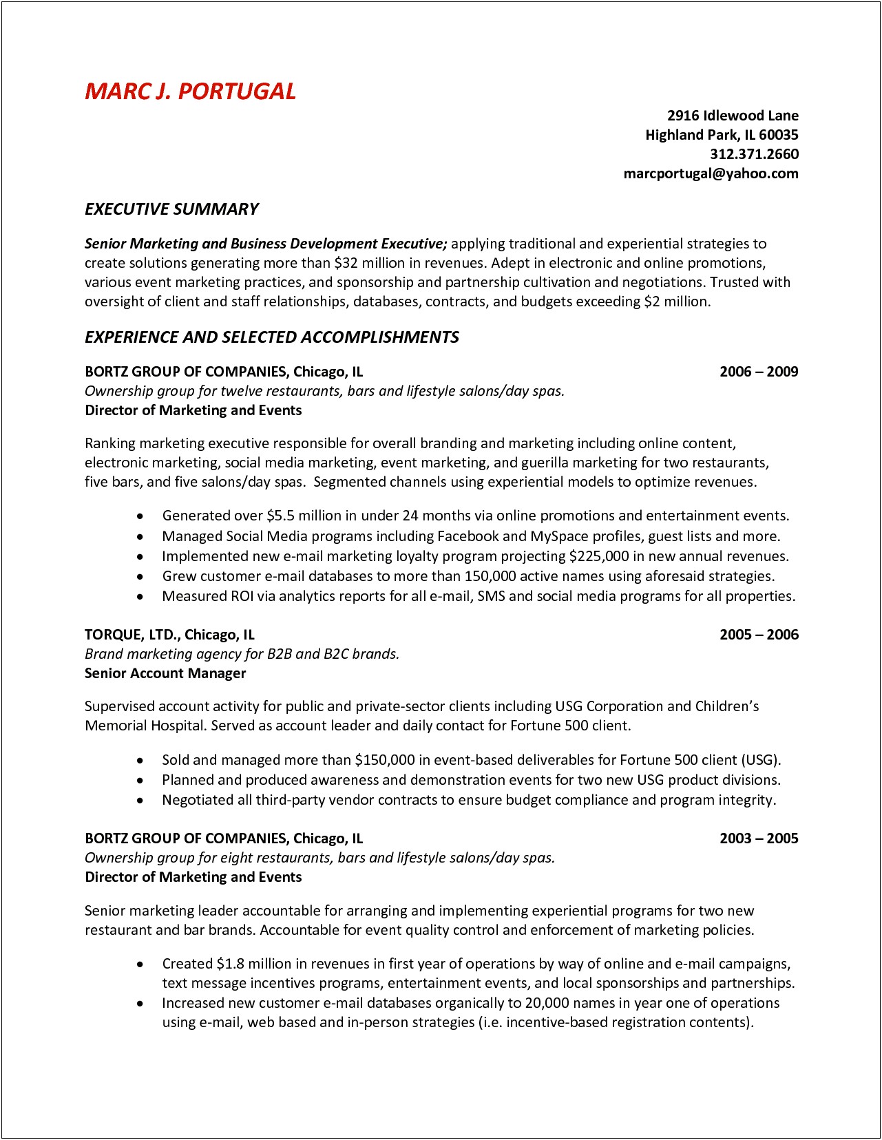 A General Professional Summary For Resume