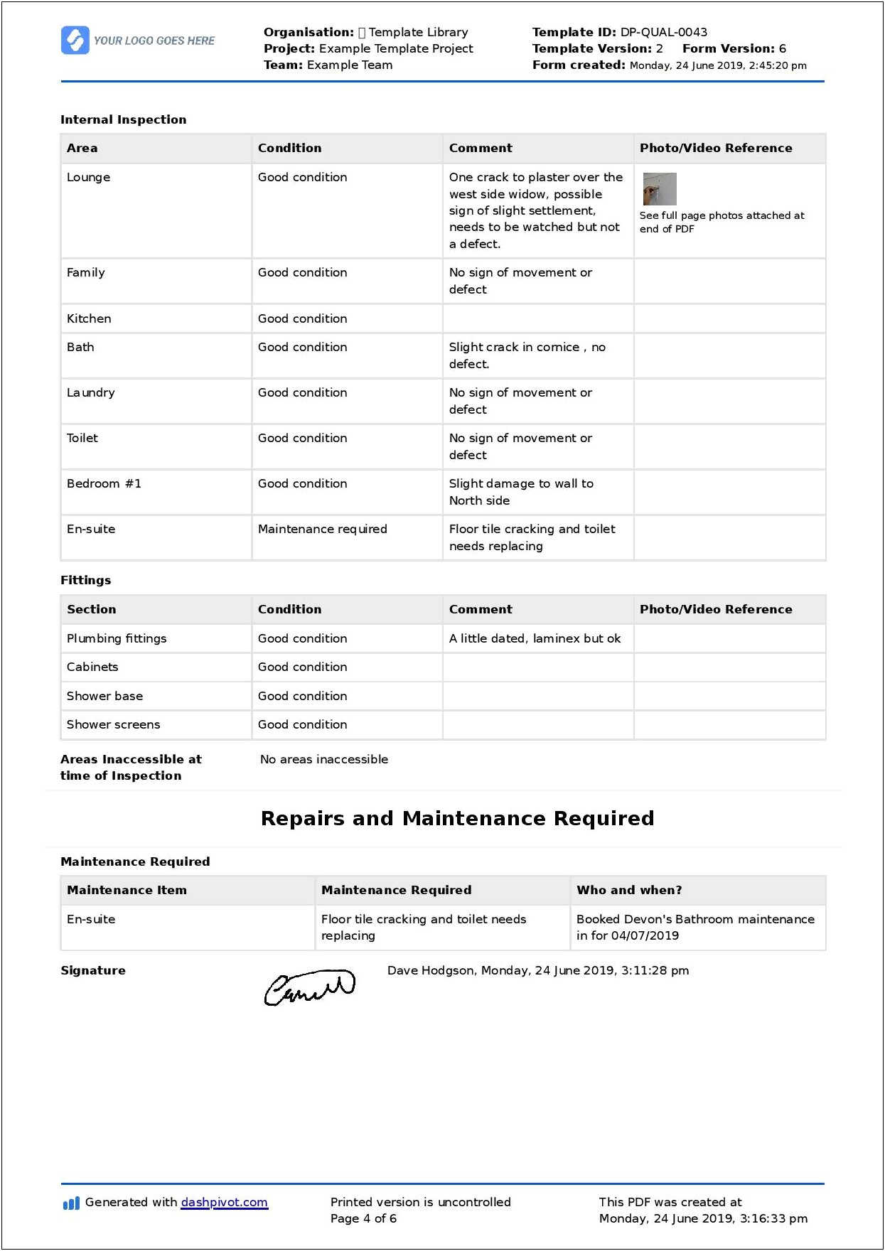 A Home Inspection Form Template To Download