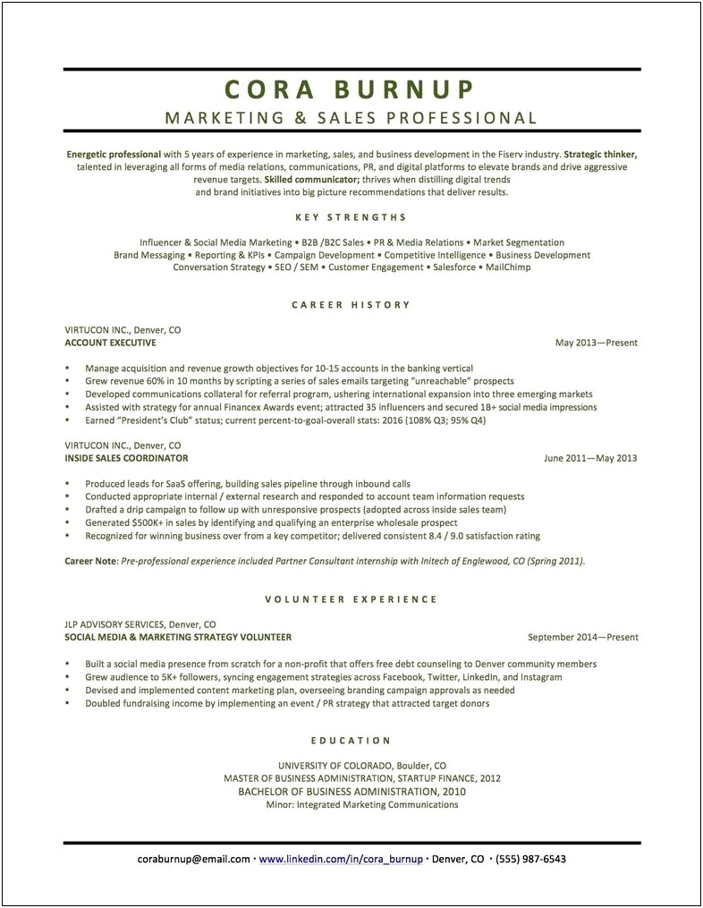 A Professional Summary For A Career Change Resume