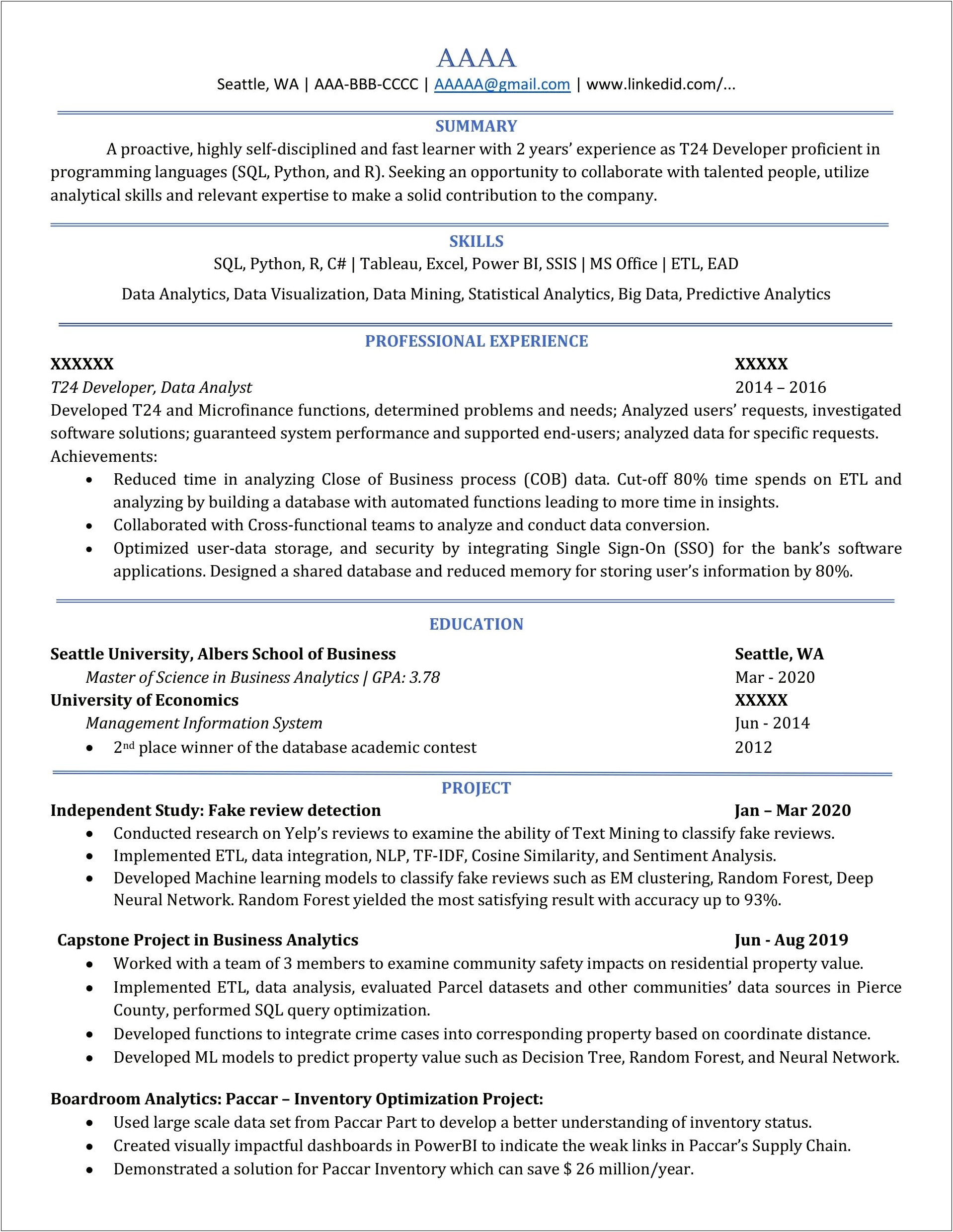 A Resume For Someone With Random Experience