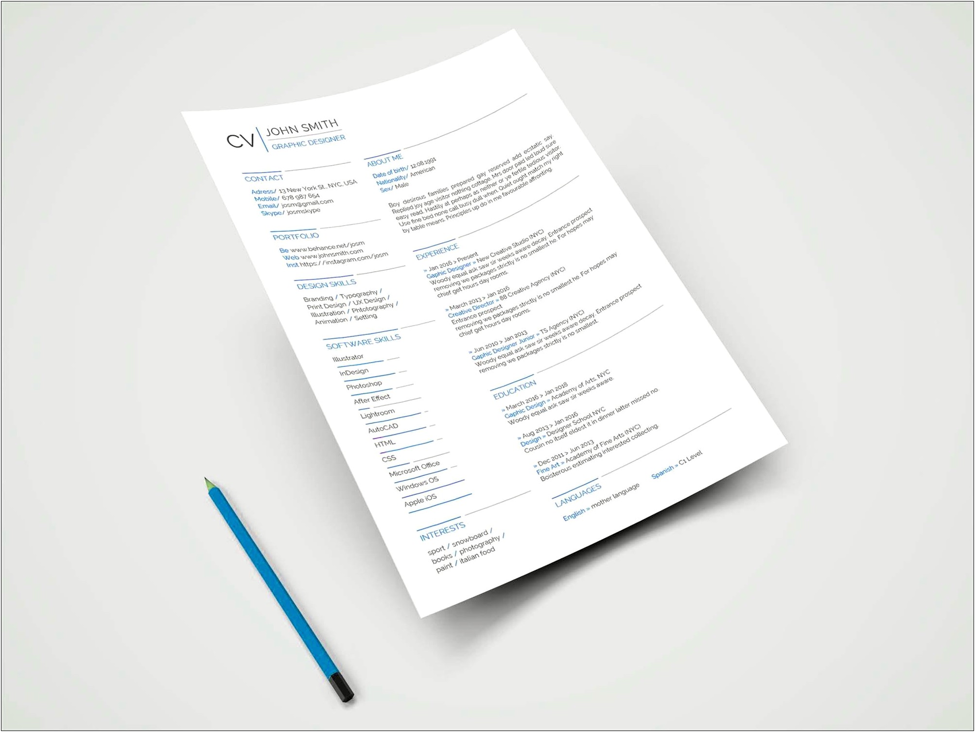About Me Free Resume Templates 2019