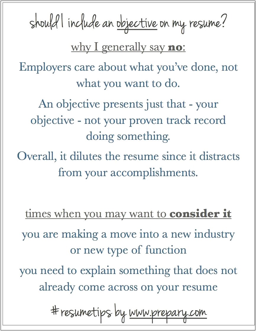 About Vs Objective On A Resume