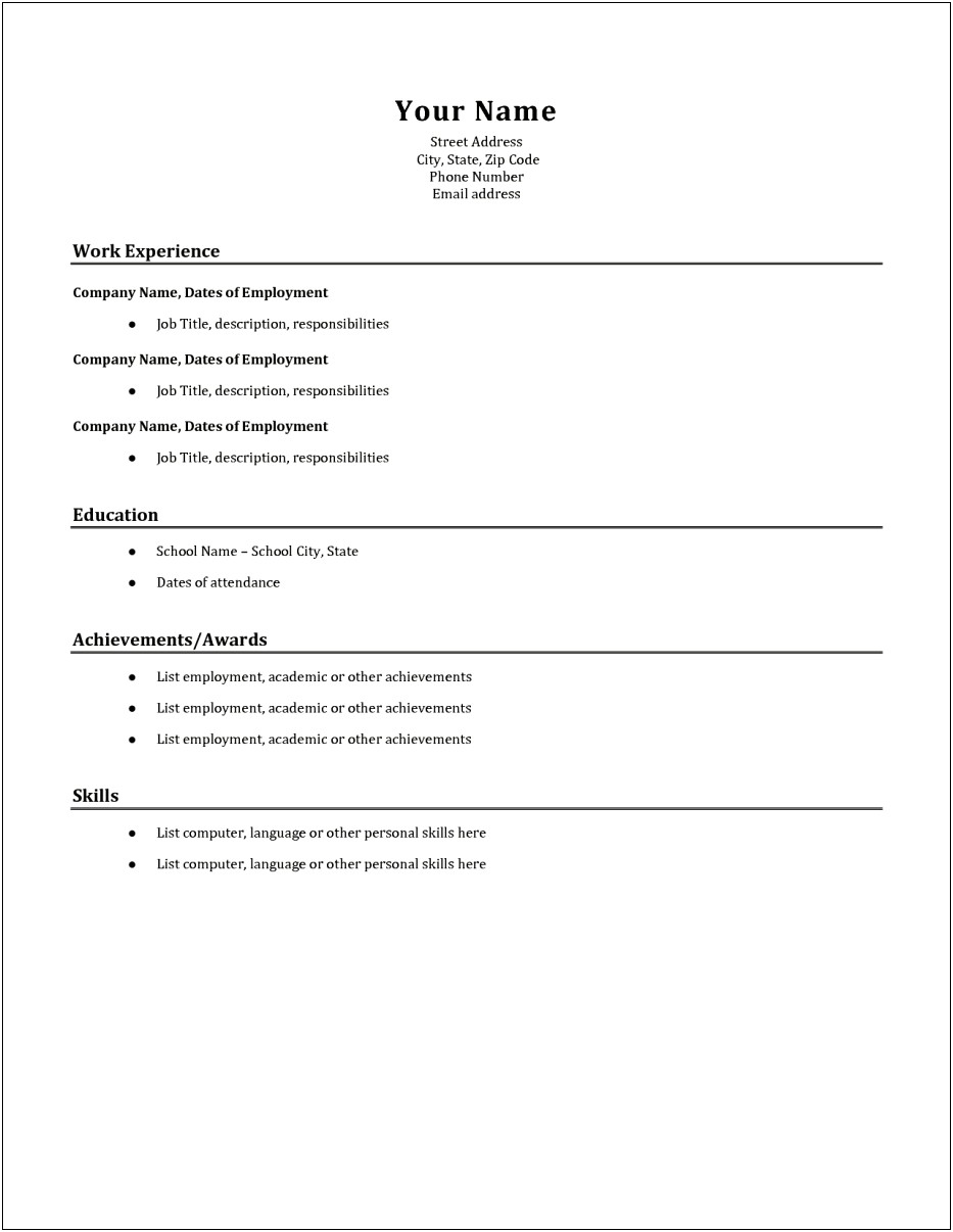 Achievements And Awards In Resume Examples