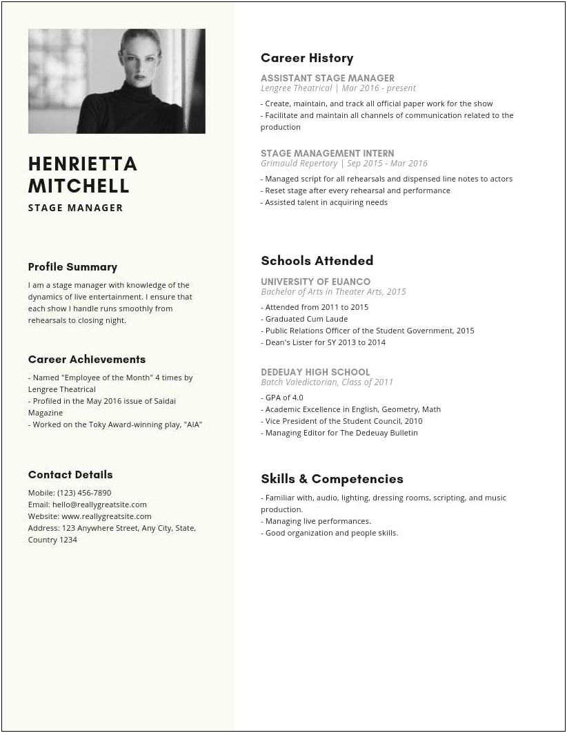 Achievements Meaning In High School Resume