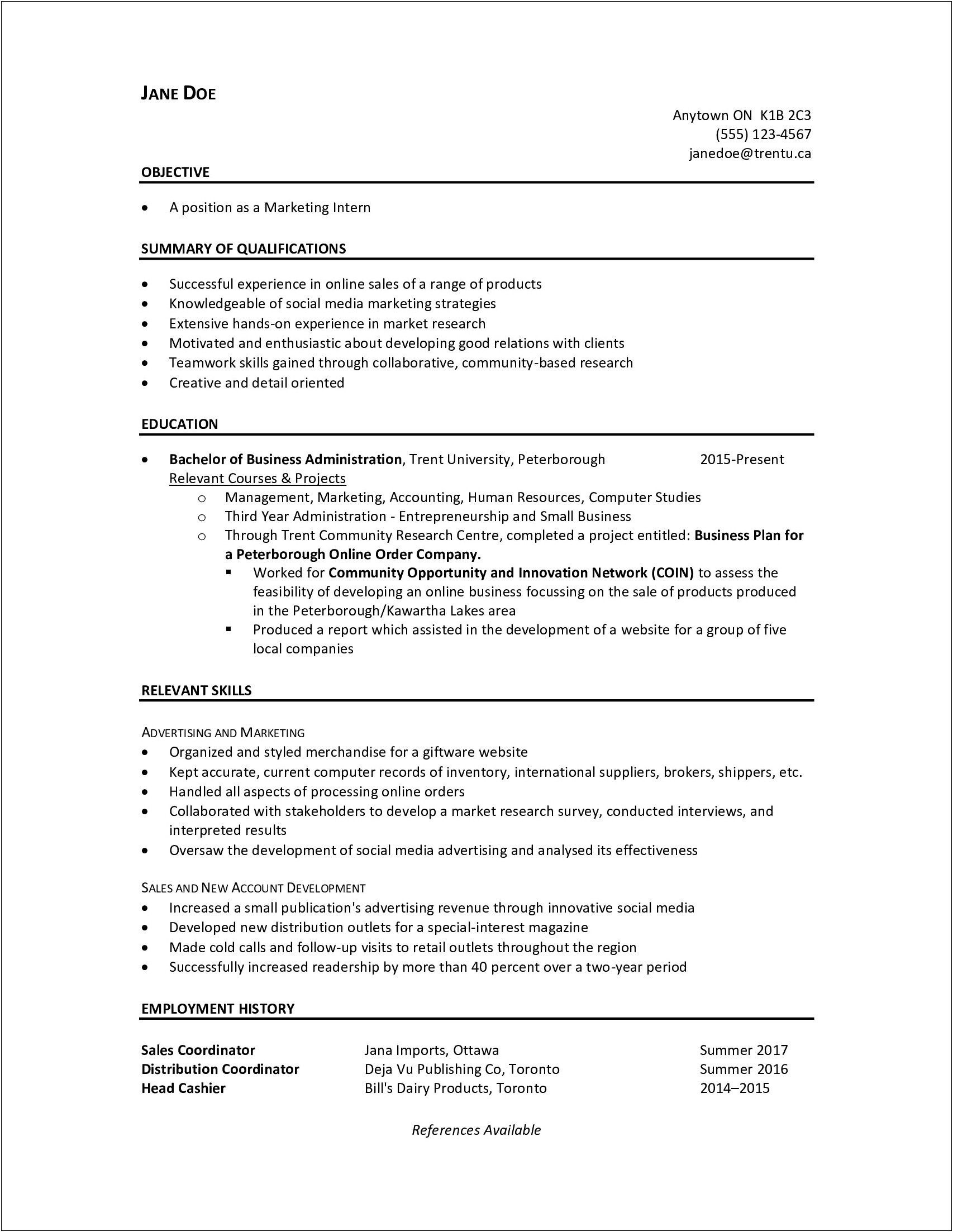 Action Based Skills For A Resume