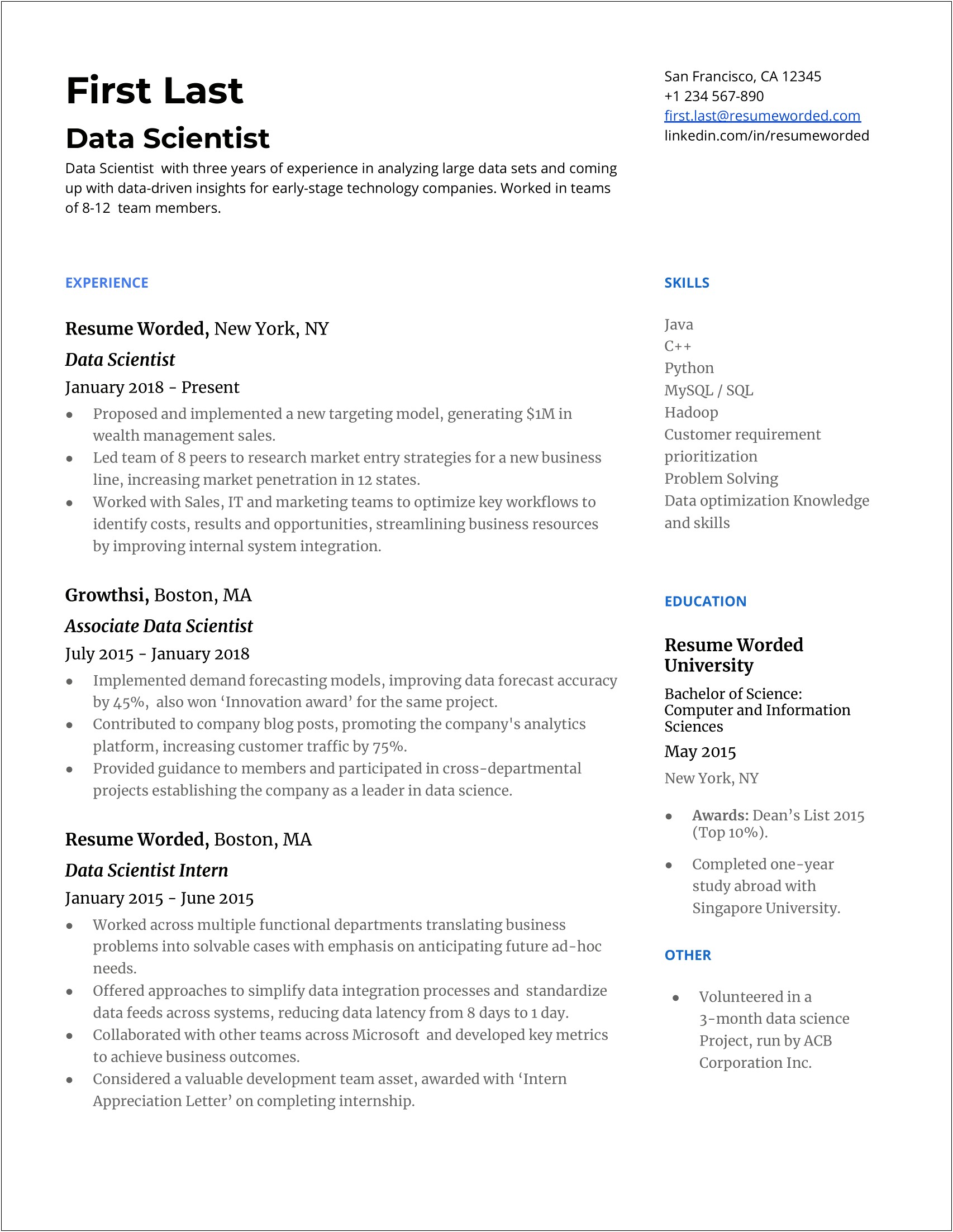 Action Words For College Projects In Resume