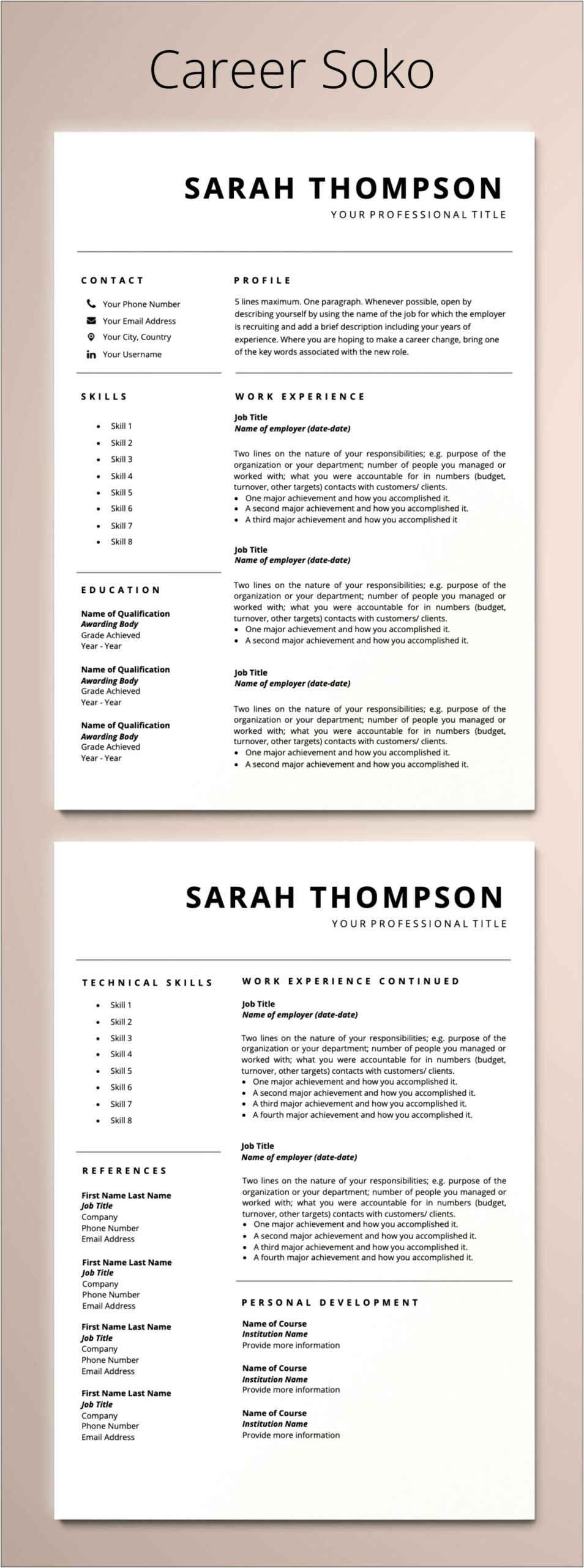 Add Dates To Resume Template Word