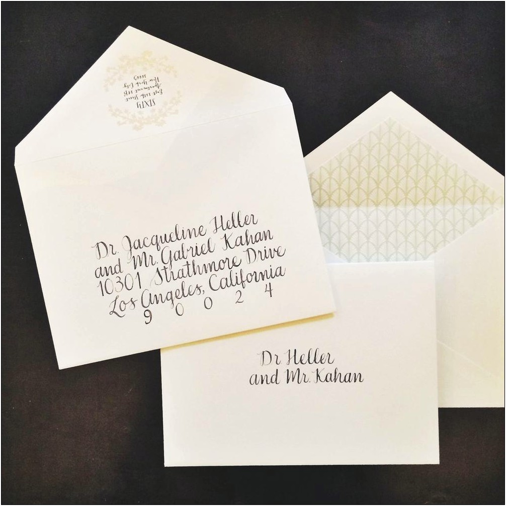 Addressing Inner And Outer Envelopes Wedding Invitations