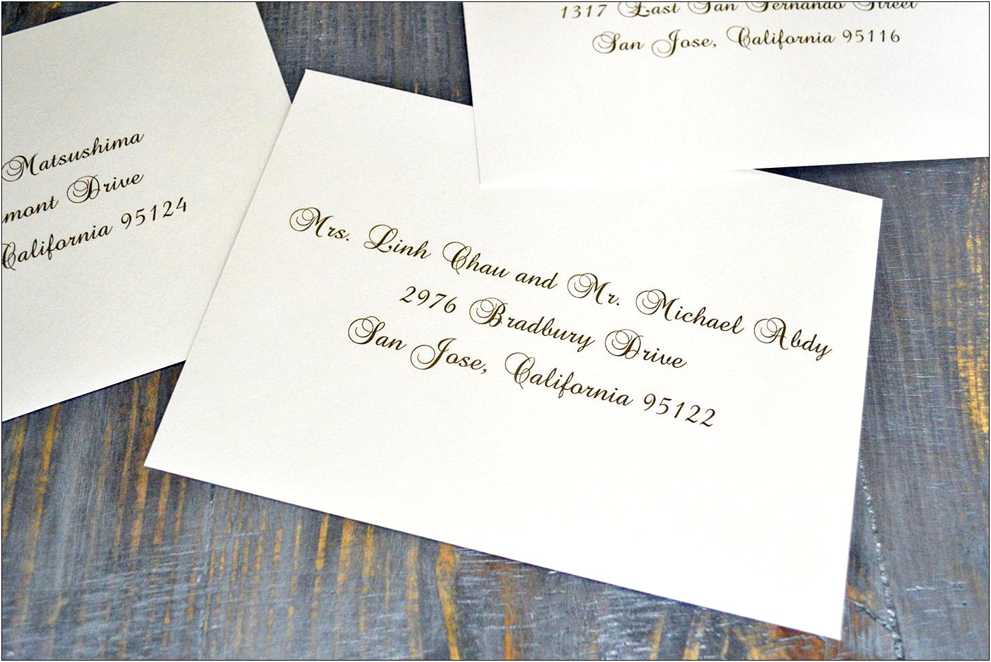 Addressing Inner Envelope For Wedding Invitations
