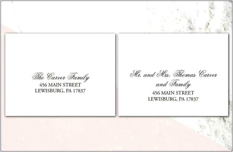 Addressing Wedding Invitations To A Whole Family