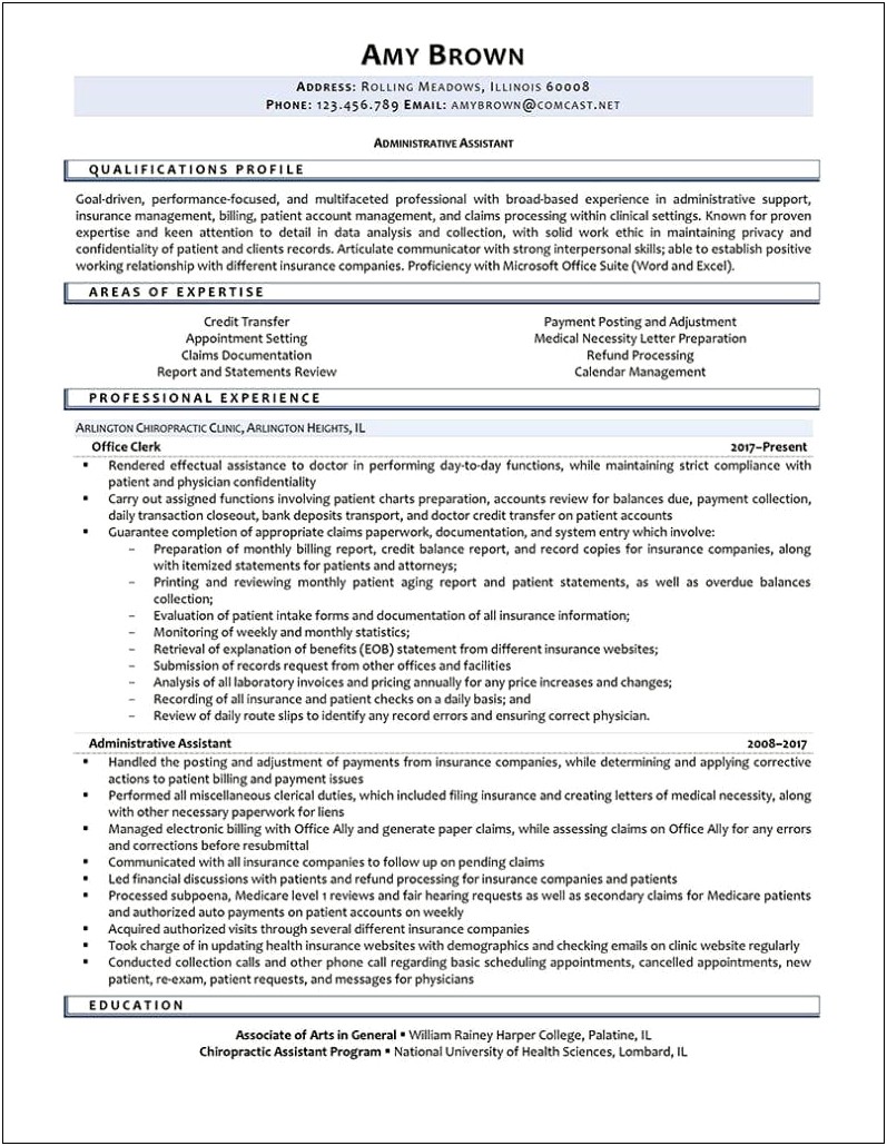 Administrative Accounting Clerk Job Description Resume Example