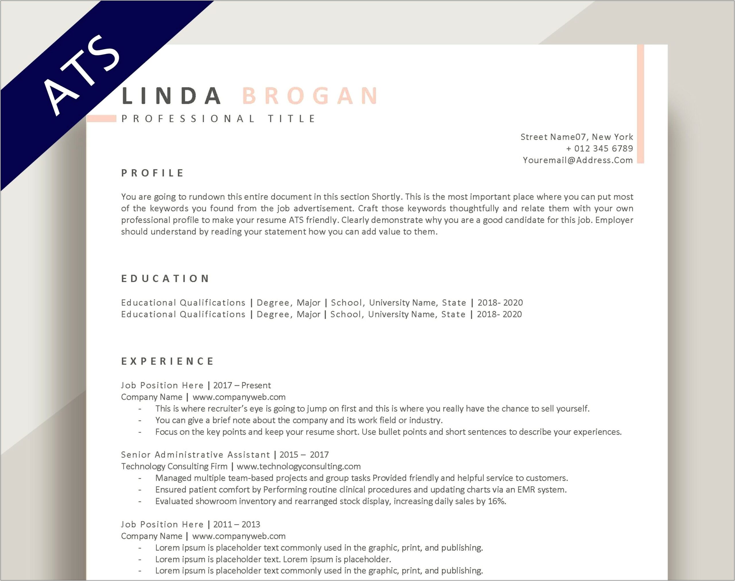 Administrative Assistant Core Functional Resume Template