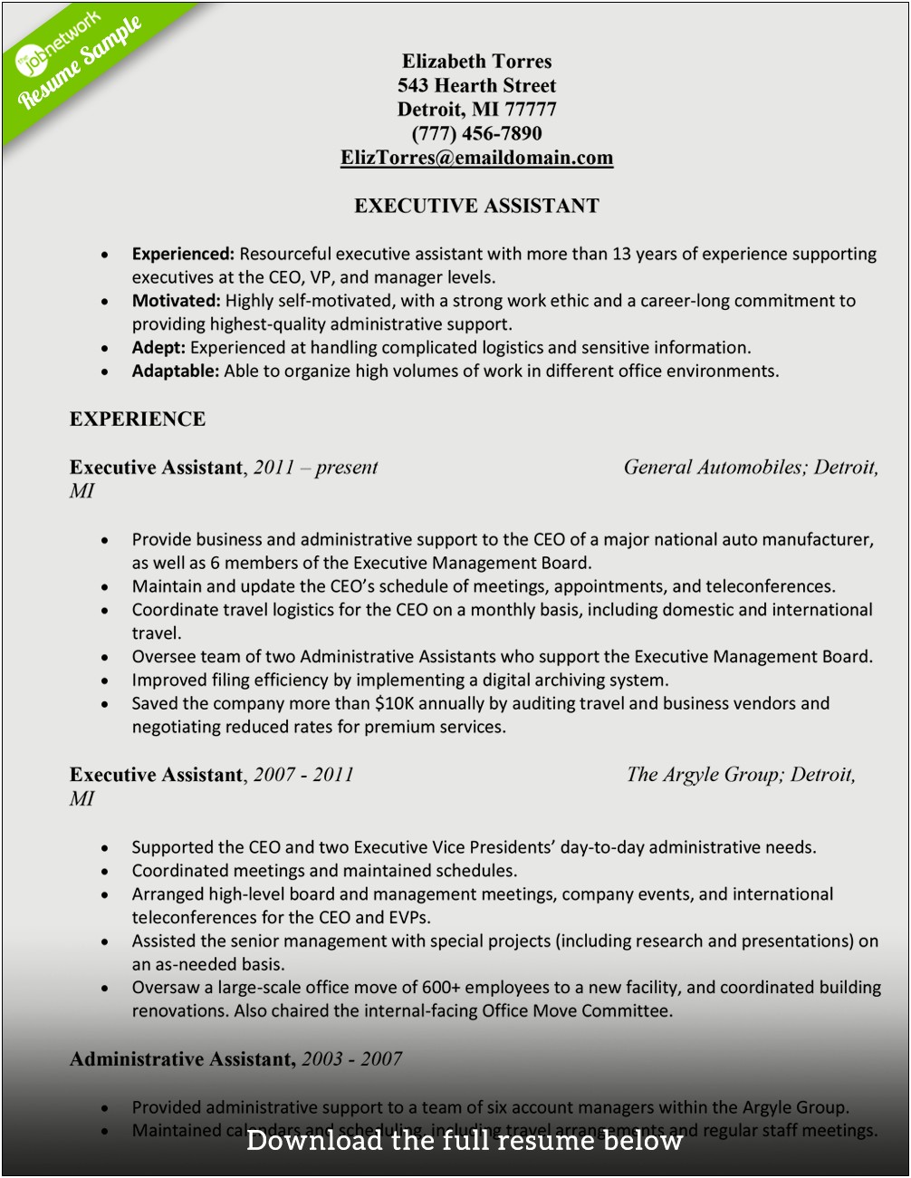Administrative Assistant Objective Statement Resume Examples