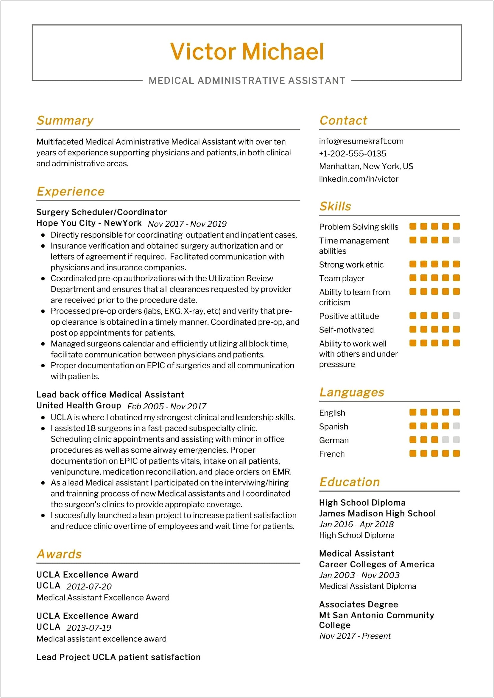 Administrative Assistant Profile Summary For Resume