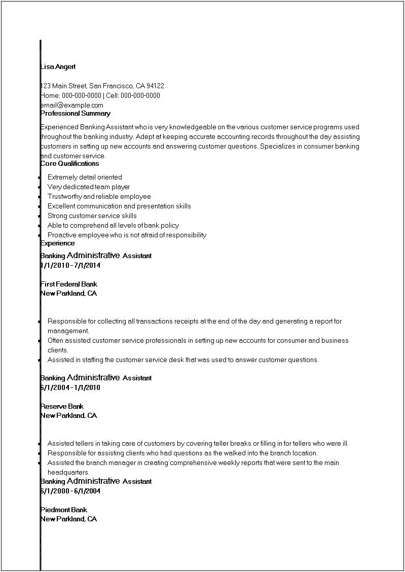 Administrative Assistant Resume Summary Of Qualifications