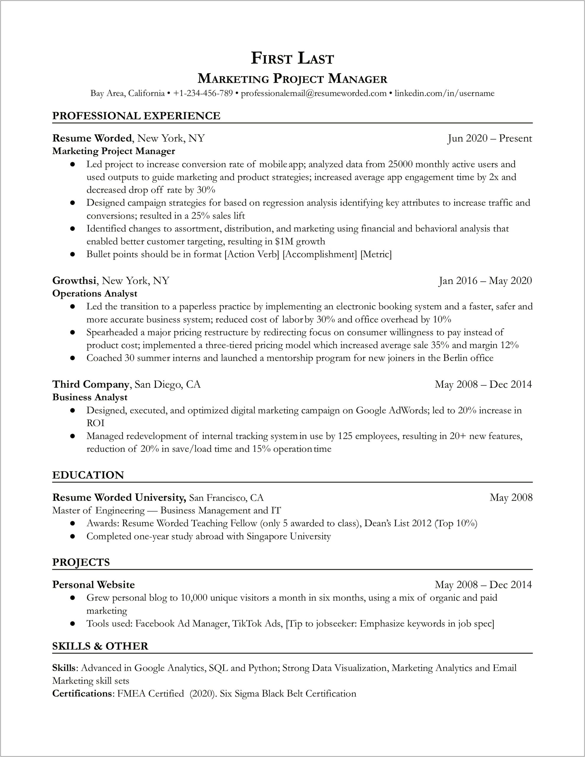 Adverting Project Coordinator To Project Manager Resume