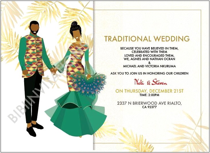 African Traditional Invitation Cards For Weddings