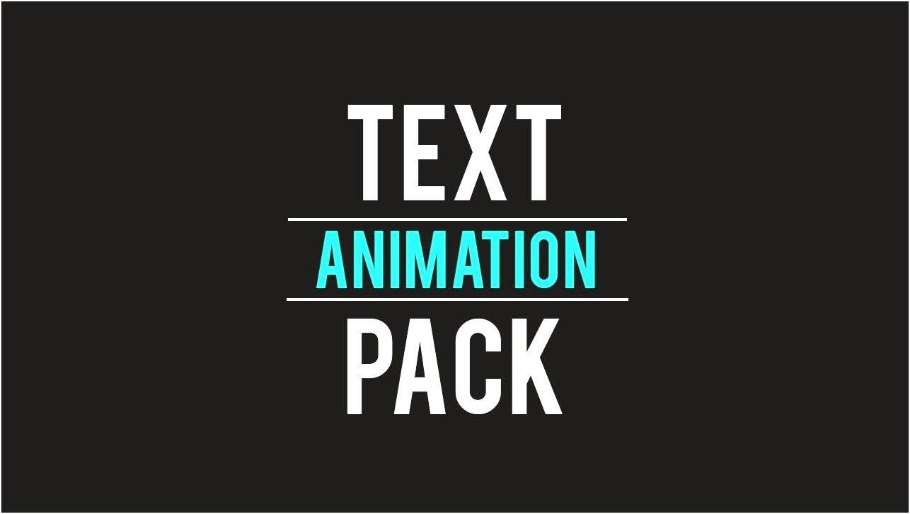 After Effects 3d Text Template Download