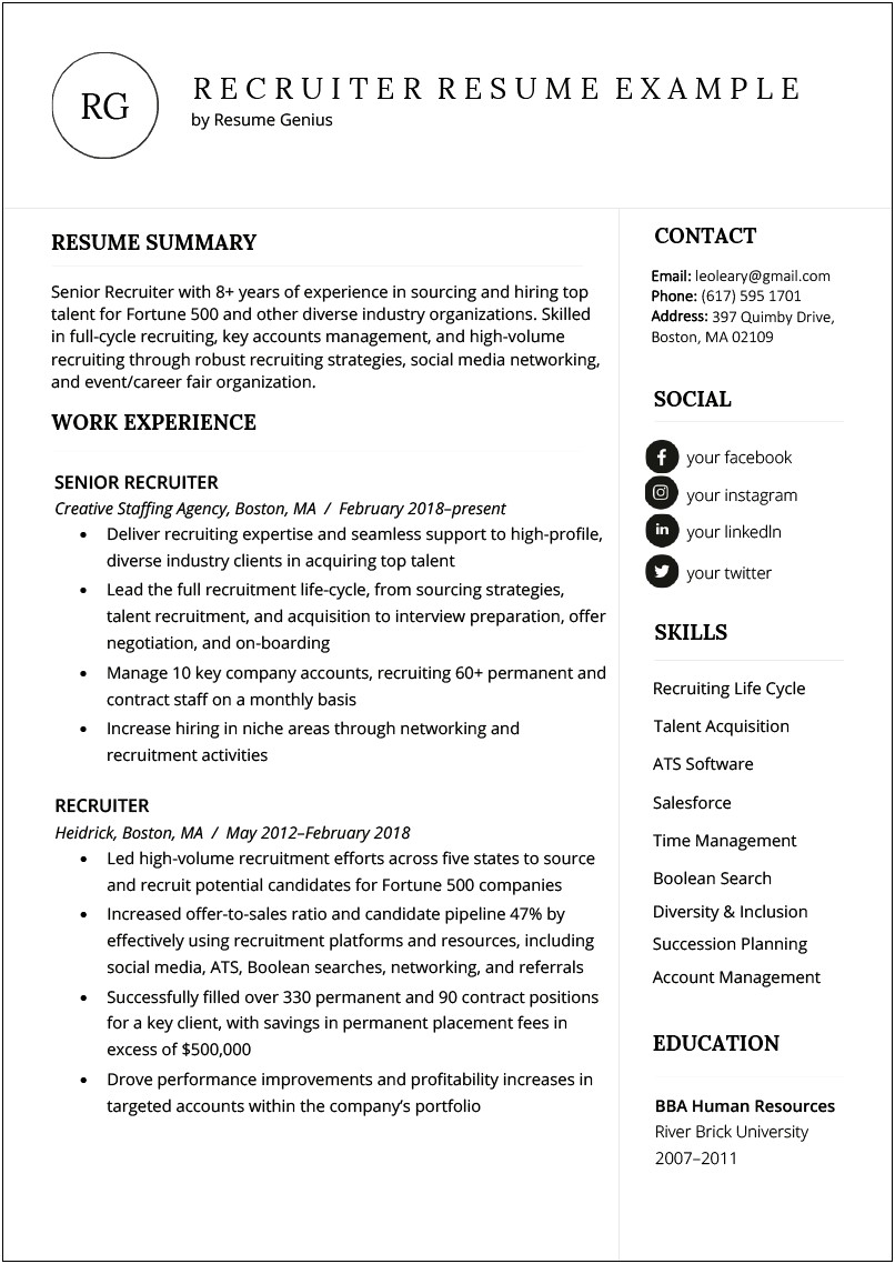 Agency Manager Job Description For Resume